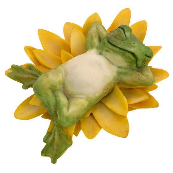 Aynsley MasterCraft Hand Painted Frog Yellow Water Lily Flower UK England VTG - Picture 1 of 12